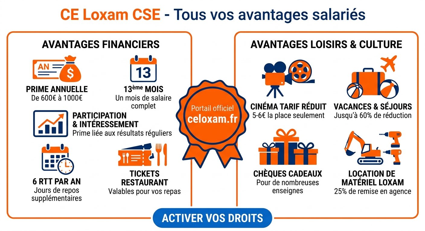 Salarié Loxam en tenue de sécurité consultant les avantages du CE sur tablette