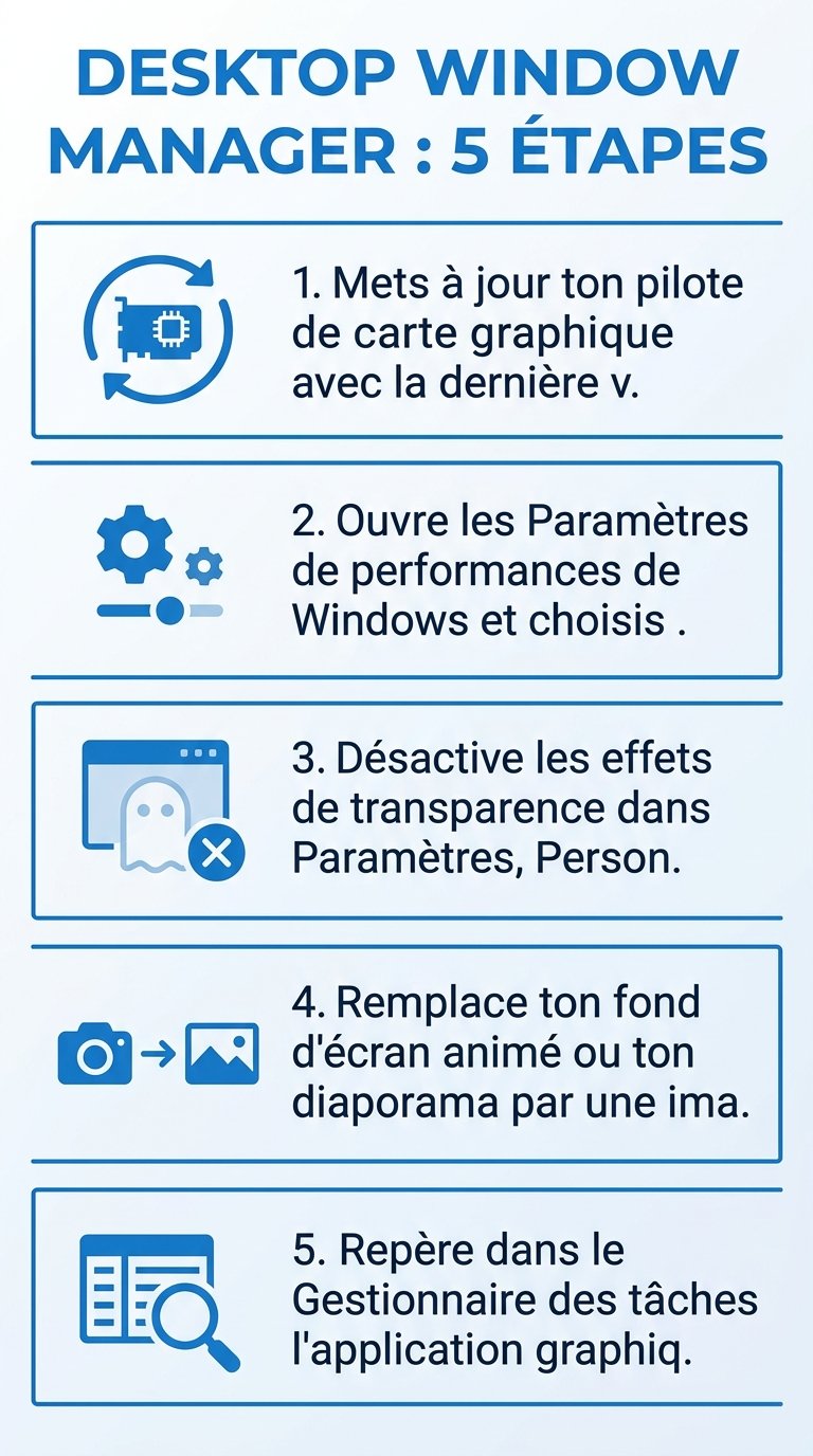 desktop window manager : infographie des etapes